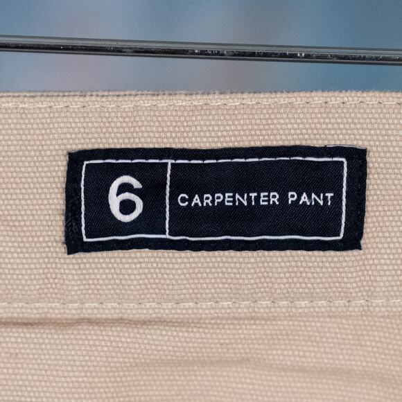 GAP Women's Mid-Rise Loose Fit Carpenter Pant Size 6 Beige 100% Cotton Classic - Picture 8 of 9